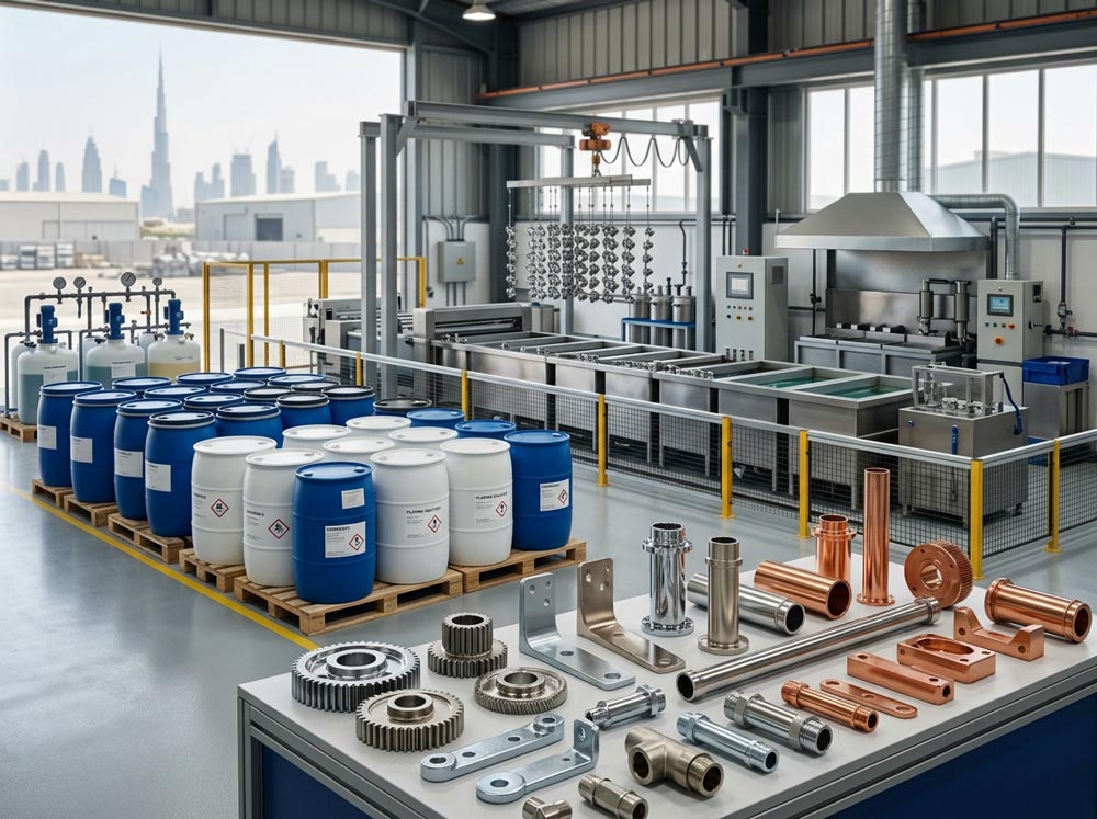 Plating Chemicals Supplier Dubai for electroplating and metal finishing industries